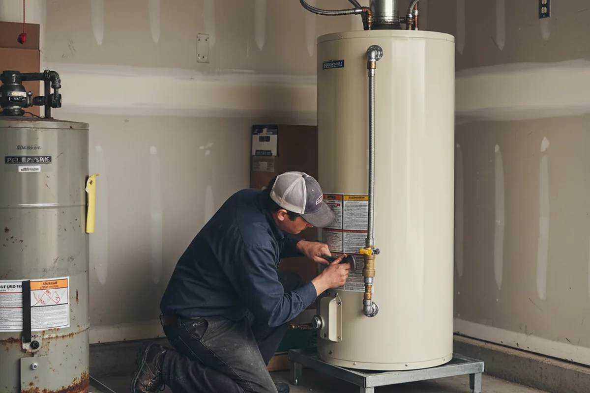 Water heater and shutoff valve replacement in Campbellsburg